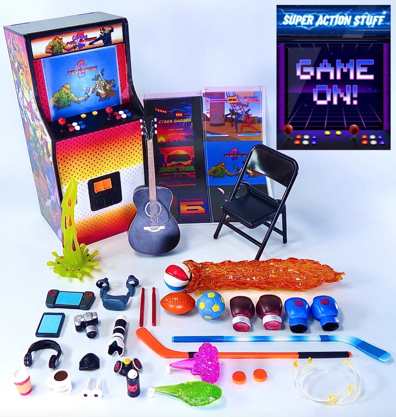 GAME ON! Arcade w/ LED Light (Cats with Knives 2)